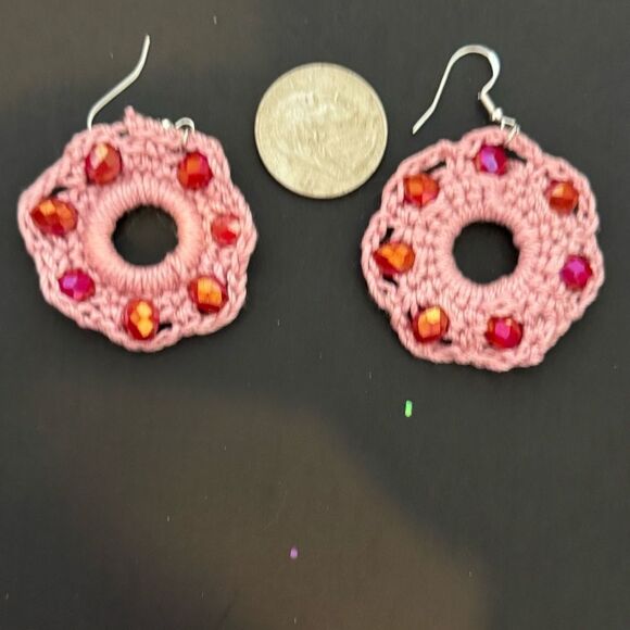 925 Hand crochet earrings - Picture 2 of 5